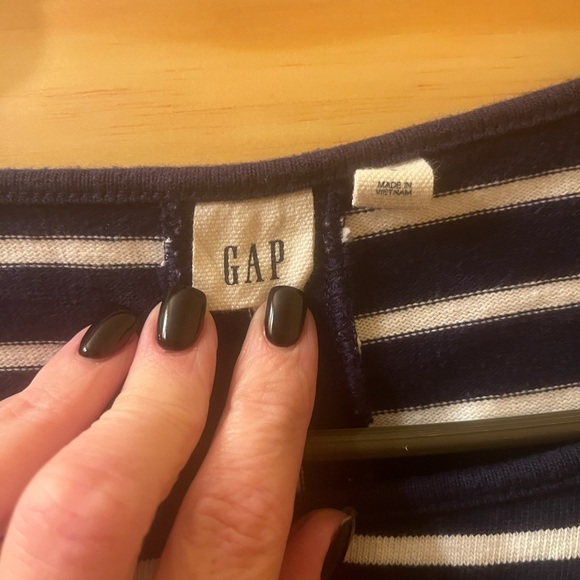 GAP nautical navy white striped long sleeve dress - Picture 2 of 2